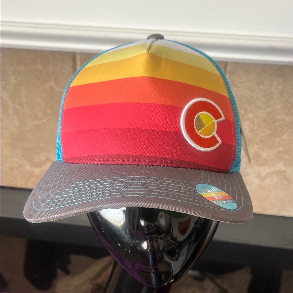 Colorful Striped Trucker Hat